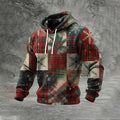 Comstylish Men's Christmas Print Casual Waffle Hoodie
