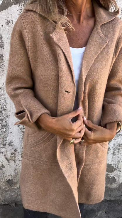 Lapel Single-breasted Long Coat
