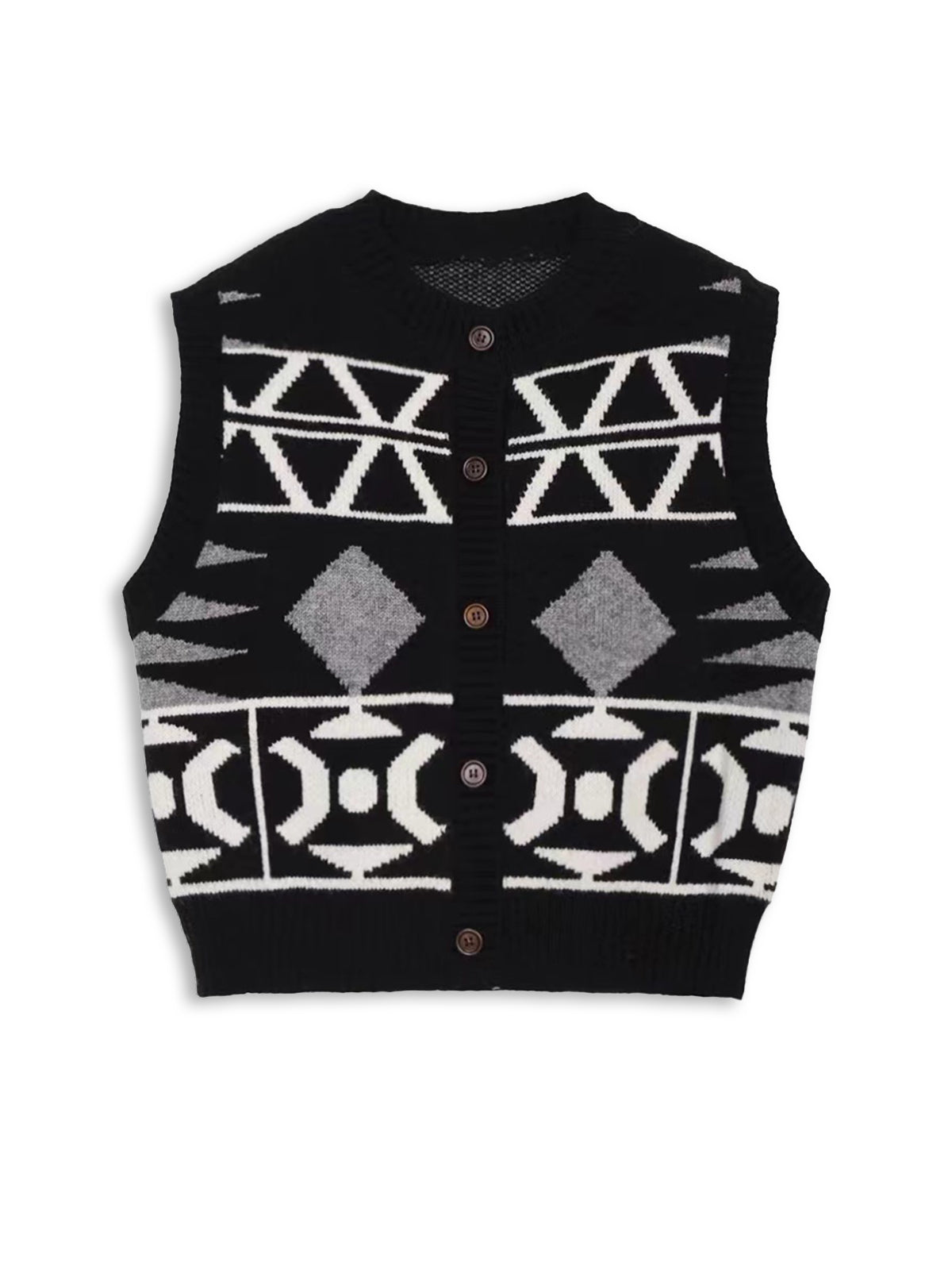 Button Down Sweater Short Vest