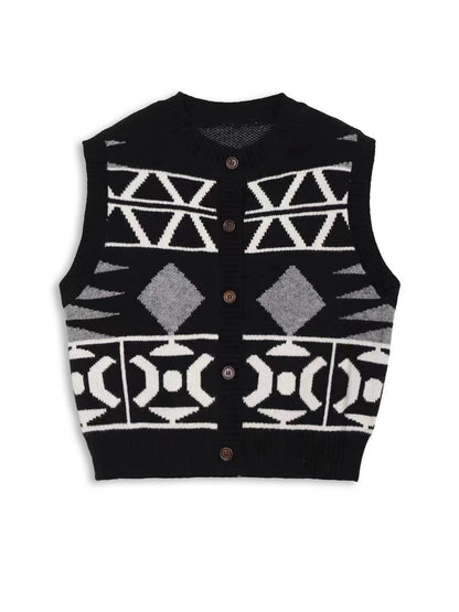 Button Down Sweater Short Vest