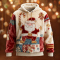 Comstylish Men's Santa Claus Patchwork Plush Hoodie