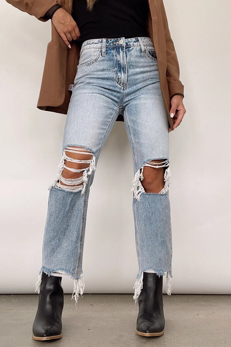 Ripped Make Old Loose Denim Jeans