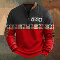 Comstylish Men's Vintage Merry Christmas Cross Print Sweatshirt