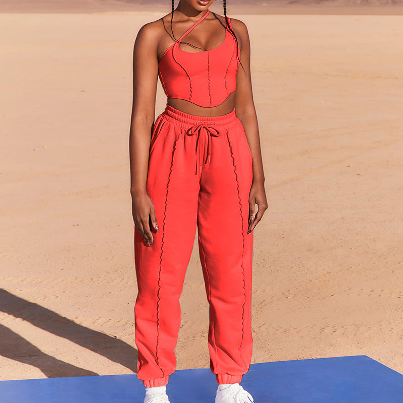 Clothing Color Sling Pants Two Piece Suit