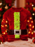 Comstylish Men's Christmas Lights Santa Claus Cozy Plush Sweatshirt