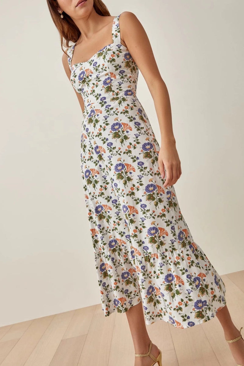 Sweetheart Neckline Midi Dress
