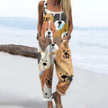 Comstylish Women's Cute Gogs Print Casual Jumpsuit