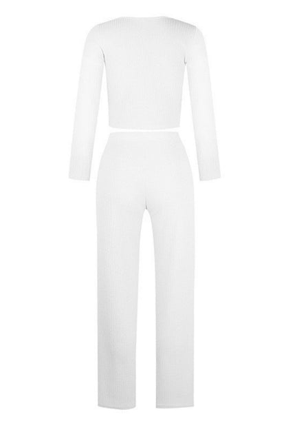Buttons Vests Pants U Neck Sleeveless Two Pieces(4 Colors)