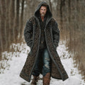Men's Viking Celtic Knot Art Mid-length Chunky Knit Cardigan Sweater artswardrobe