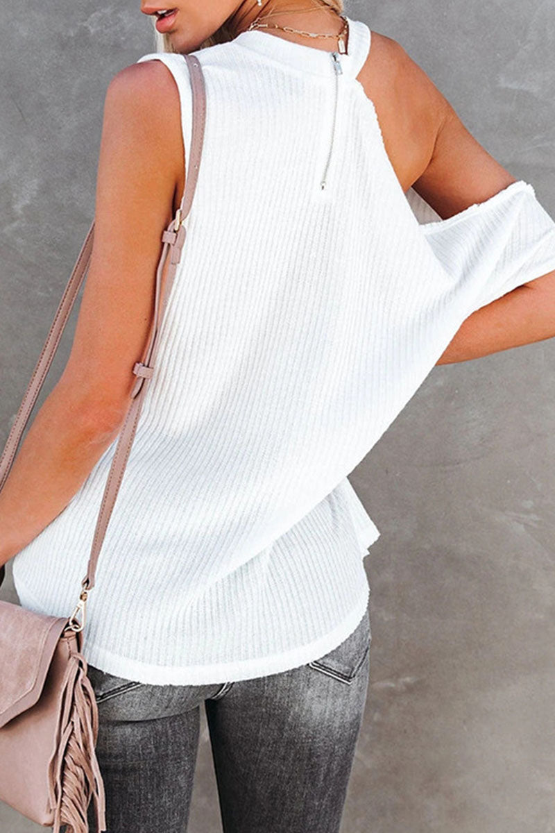 Hollowed Out O Neck T-shirts