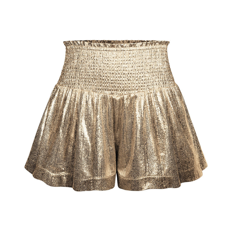 Choose to Sparkle Metallic Shorts - Gold