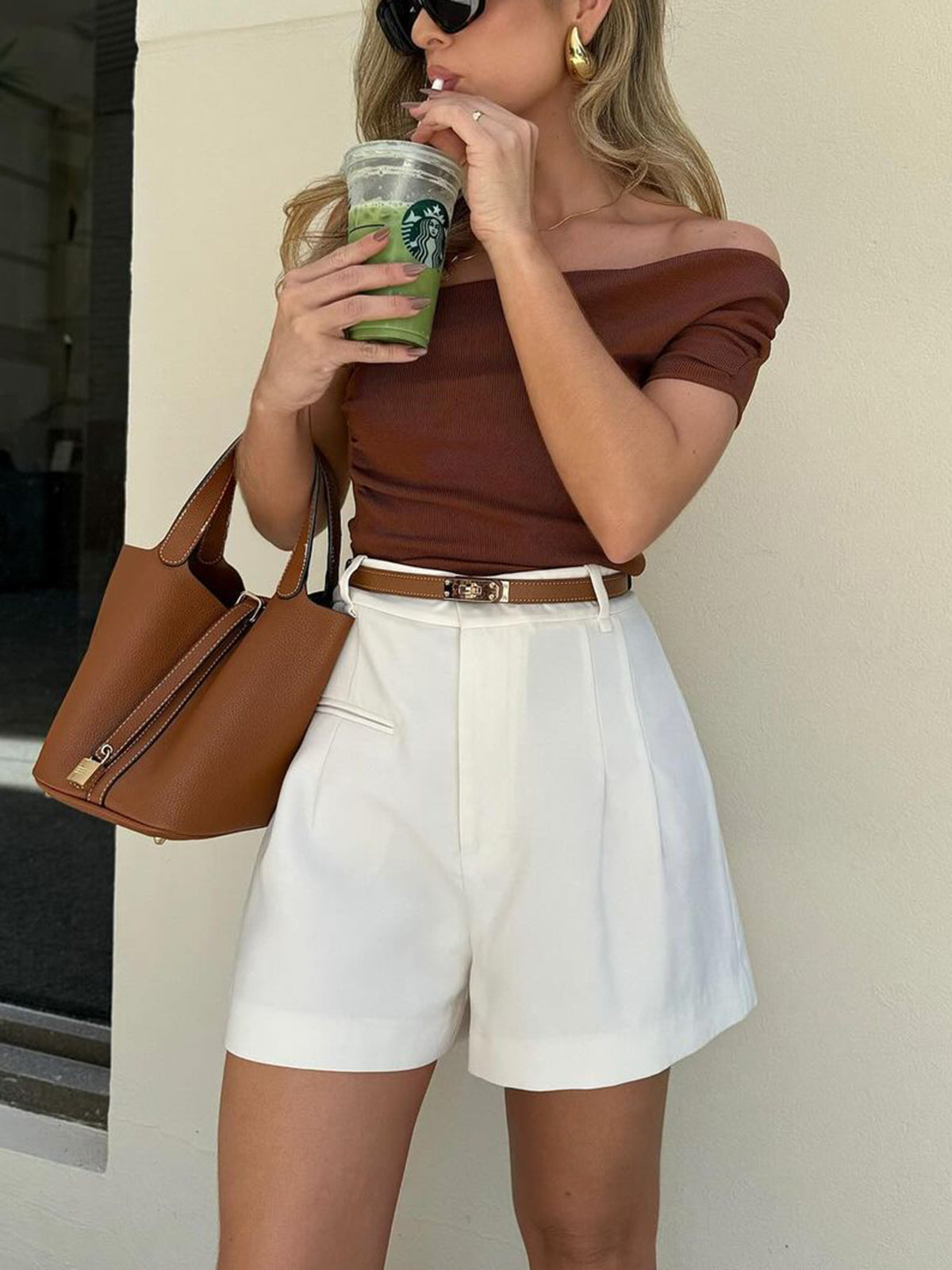 Mid Waist Shorts Without Belt