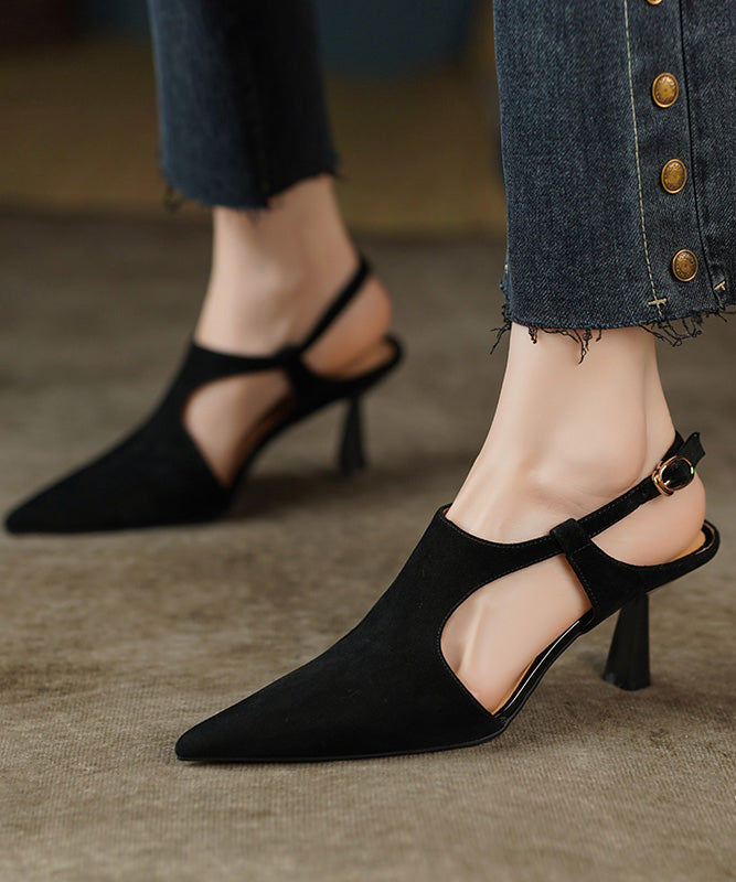 Green Stiletto Suede Sandals Pointed Toe
