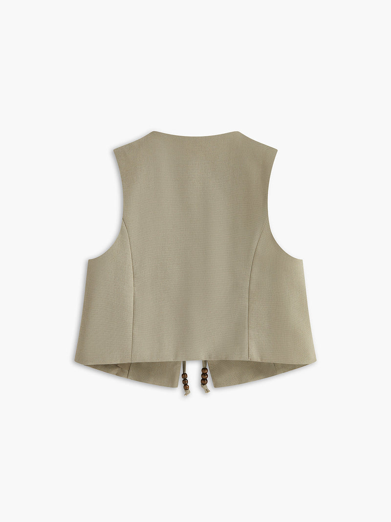 V-neck Knotted Vest
