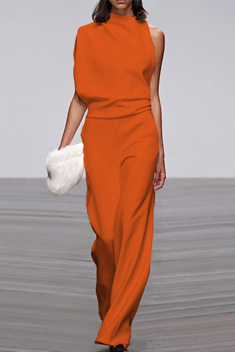 Patchwork Half a Turtleneck Boot Cut Jumpsuits(12 Colors)
