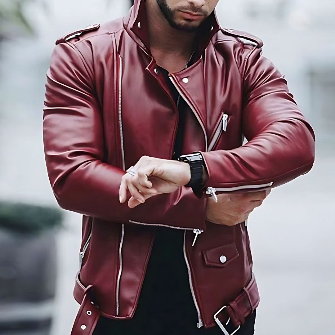 JO | Slim leather jacket