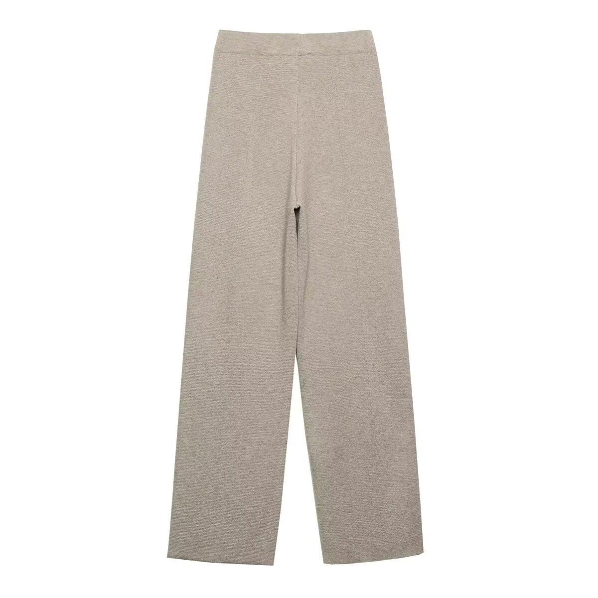 French Suit Sleeveless Round Neck Pullover Side Slit Sweater High Waist Pants