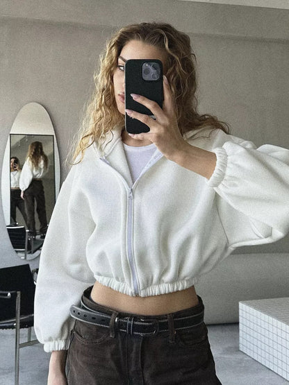 Color Short Sports Hoodie Coat