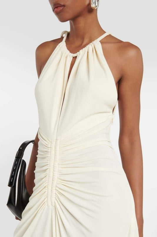 Edna Halter Gathered Maxi Dress
