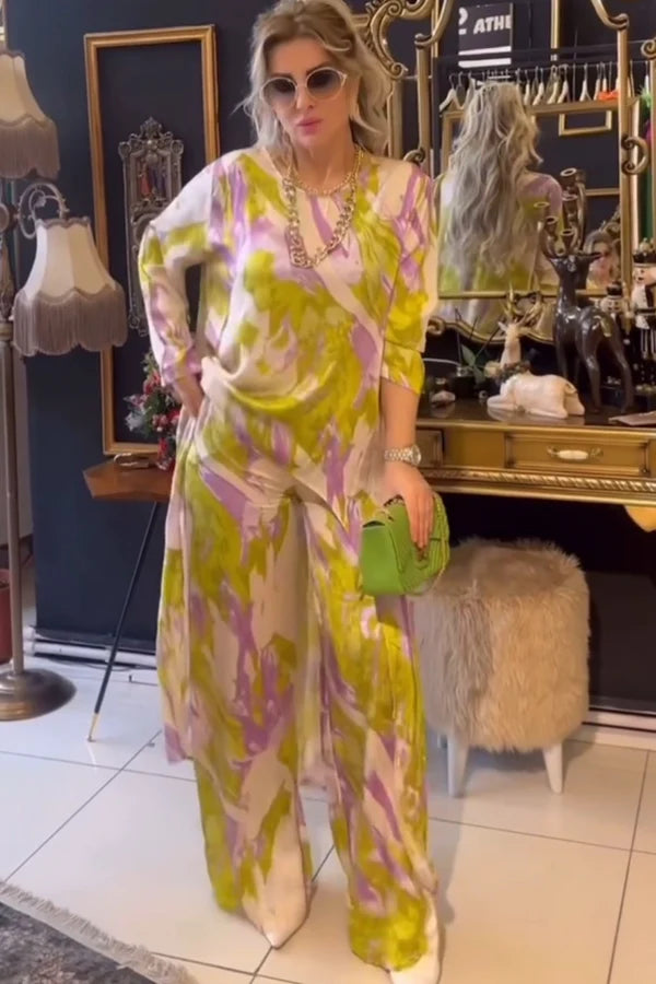 Satin Dress Pants Set