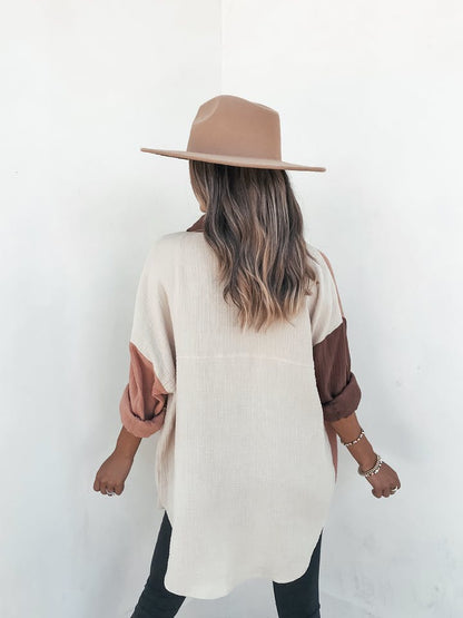 Clothing Multi Color Mosaic Long Sleeve Cardigan Shirt
