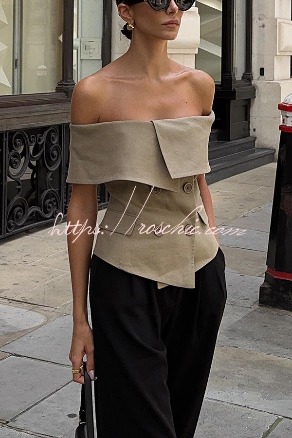 Full Sense of Design Off Shoulder Lapel Double Breasted Suit Vest