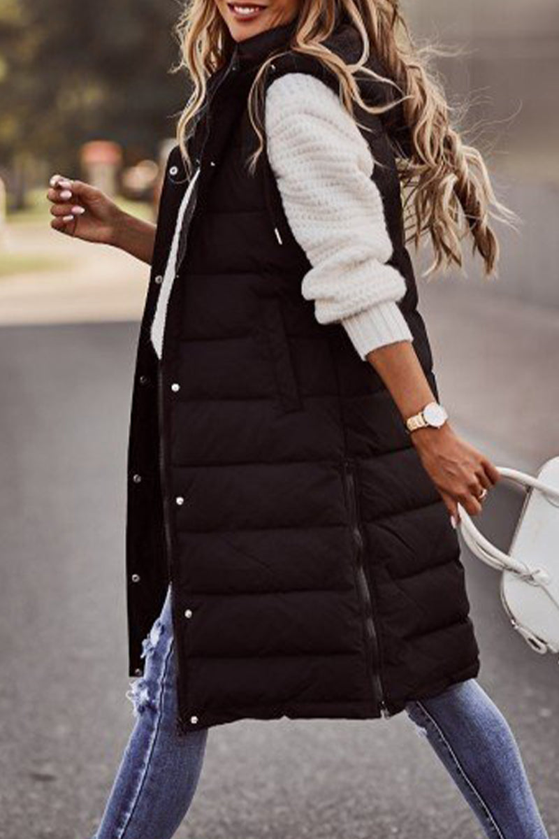 Street Zipper Mandarin Collar Vests(5 Colors)