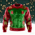 Comstylish Christmas Gift Pattern Printed Men's Flannel Sweatshirt