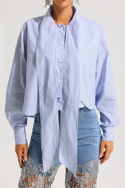 Stripe Embellished Long Sleeve Top
