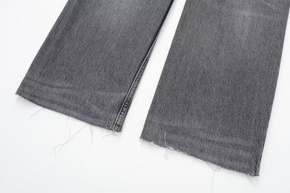 Fall Clothing Wide Leg Mid Waist Long Jeans – High Waisted Denim Pants