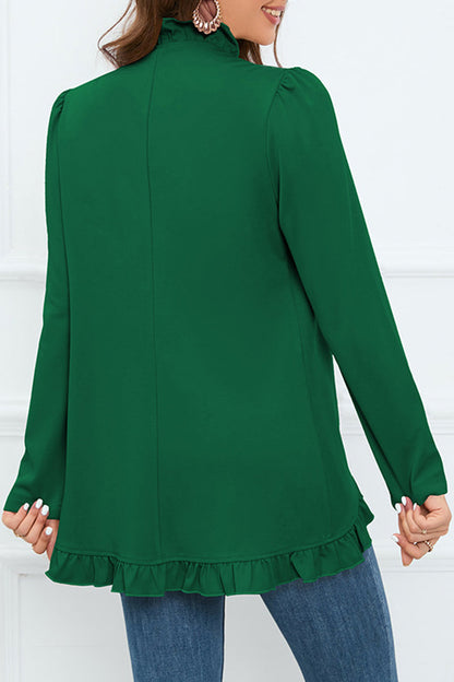 Buckle Flounce Lotus Leaf Collar Outerwear