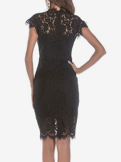 Birthday Bodycon Dresses Pink Sleeveless Designed Neckline Midi Dress Sheath Dress Pencil Dress
