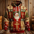 Comstylish Men's Faith-themed Patchwork Fleece Hoodie