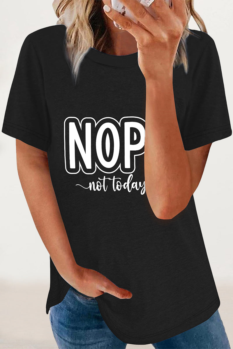 Letter Print O Neck T-shirts