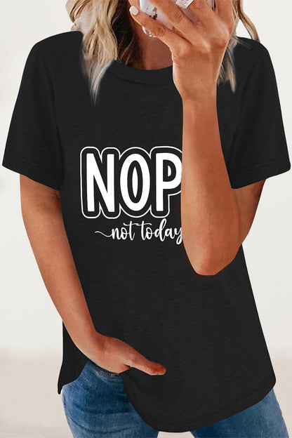 Letter Print O Neck T-shirts