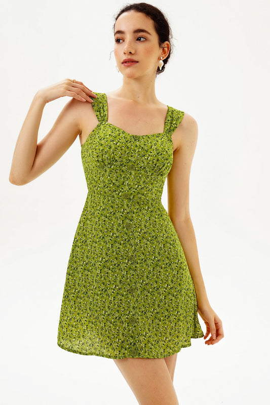 Cami Lace Up Trim Mini Dress