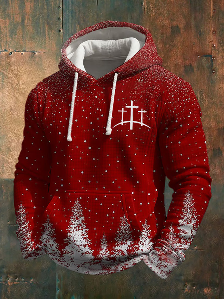Comstylish Men's Casual Christmas-themed Checkered Sweatshirt