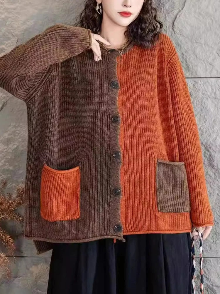 JO | Elegant knitted cardigan with color gradient and buttons