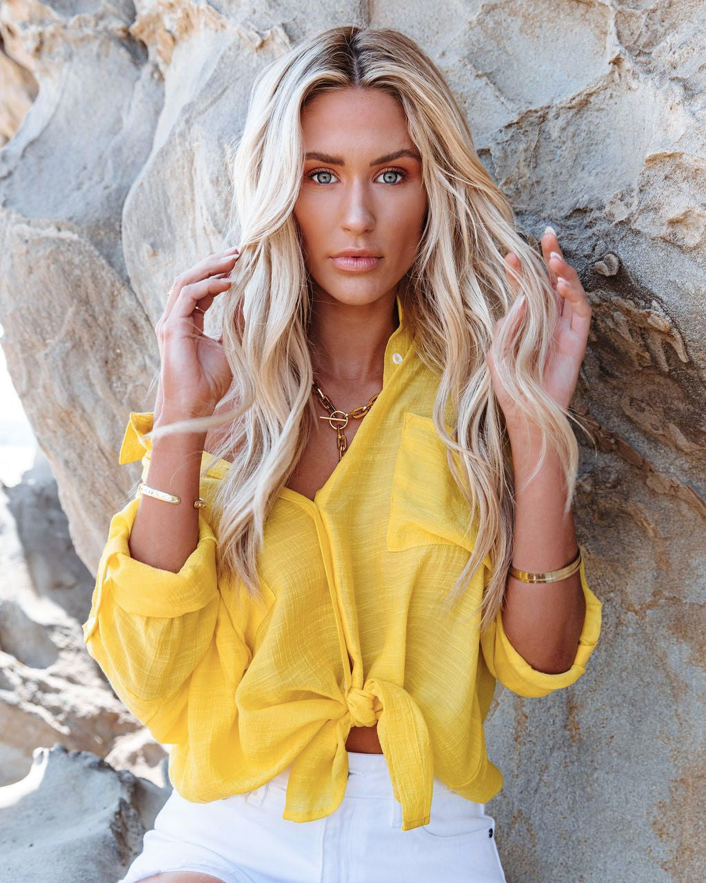 Summer Arrival Clothes Candy Color Flip Cardigan Big Pocket Shirt