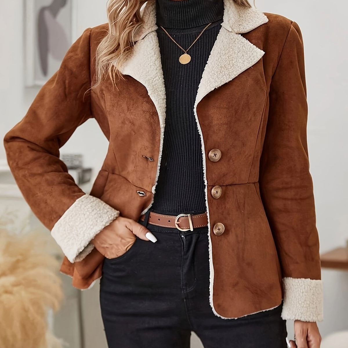 JO | Thermal jacket with faux fur collar