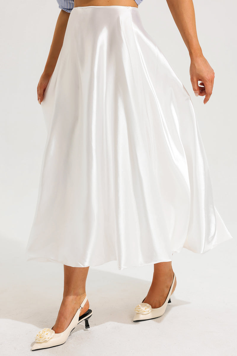 High Waisted Puffy Midi Skirt