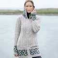 Vintage Celtic Jacquard Knit Cardigan Sweater artswardrobe