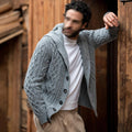 Men's Scotland Knit Aran Jumper Vintage Hooded Cardigan elevenforest