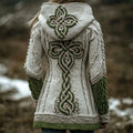 Shamrock Celtic Cross Celtic Knot Chunky Cozy Hooded Cardigan artswardrobe