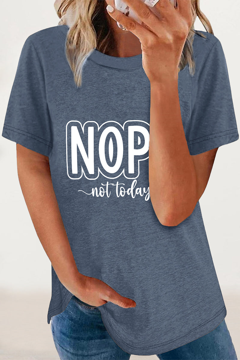 Letter Print O Neck T-shirts
