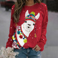 Comstylish Funny  Alpaca Print Casual Sweatshirt