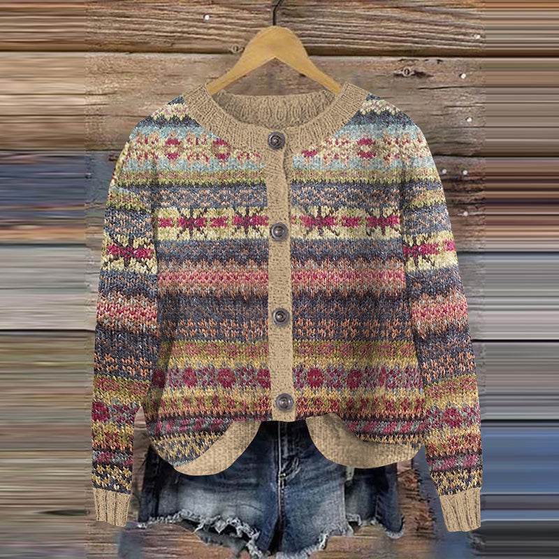 Vintage Fairman Island Knit Jacquard Sweater Cardigan elevenforest
