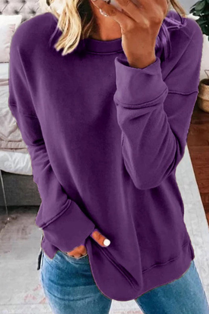 Split Joint O Neck T-shirts(11 Colors)