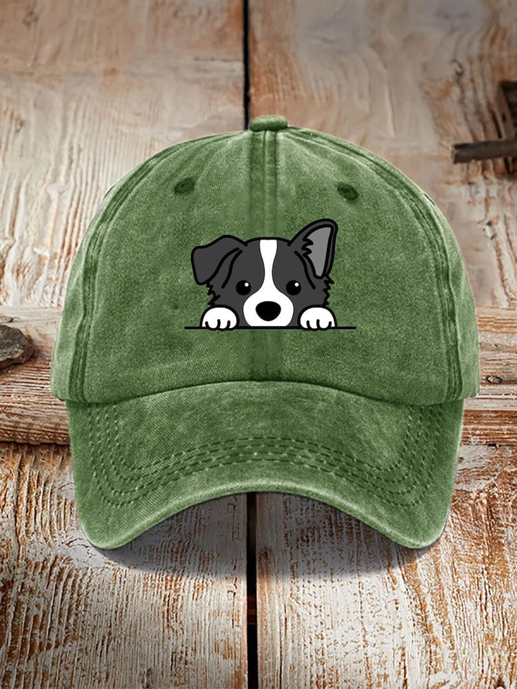 Comstylish Unisex Casual Pet Dog Print Washed Hat