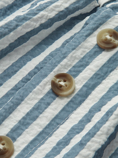 Pinstripe Button Shorts
